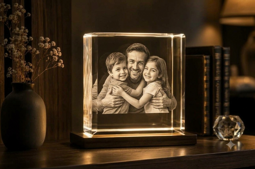 Single Dad Photo Crystal Gifts: Solo Parenting Memories