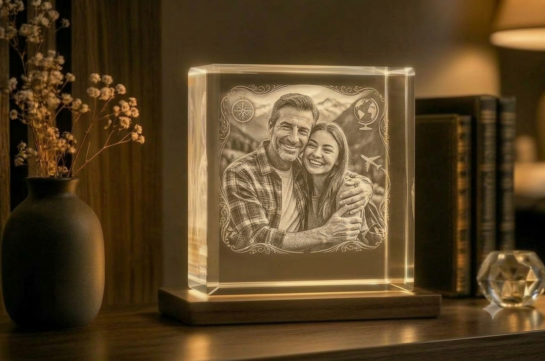 Outdoorsy Dad Photo Crystal Gifts: Adventure Memories
