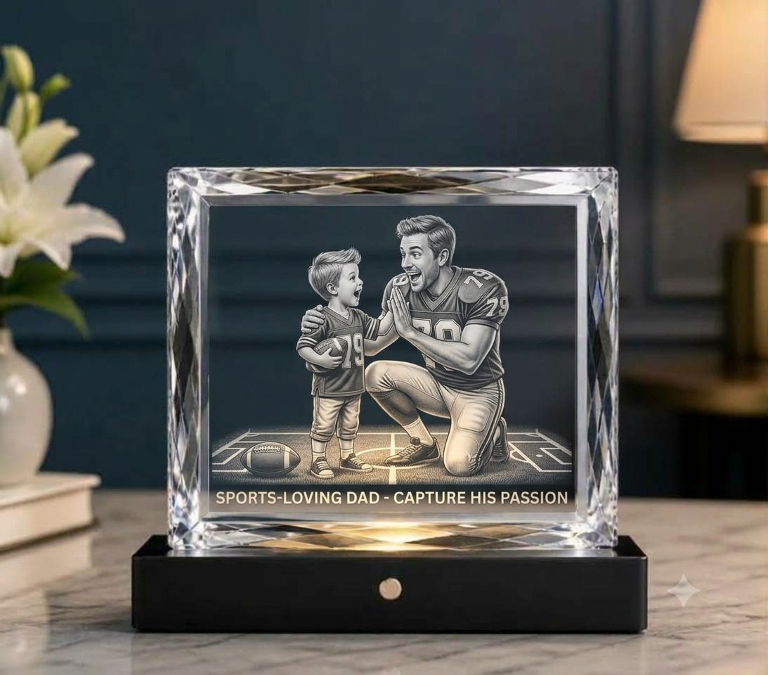 New Dad Photo Crystal Gift: Capture His First Year