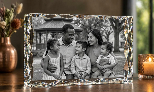 Blended Family Photo Crystal: Celebrating Your Whole Family