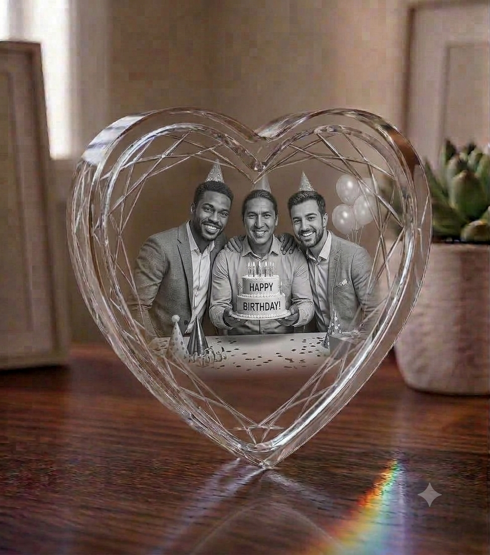 Best Friend Photo Crystal Gift Ideas for His Birthday