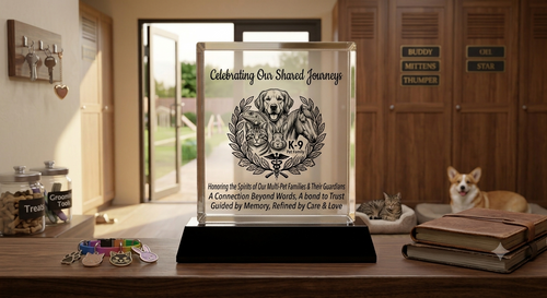 Multi-Pet Photo Crystal: Fitting the Whole Menagerie In One Block