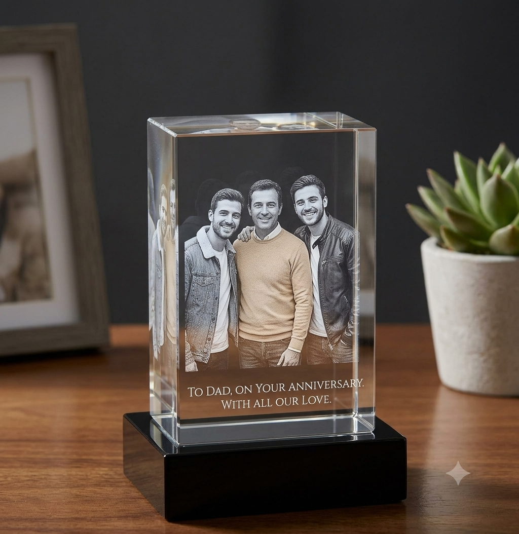Father-Son Photo Crystal: Masculine Display Ideas