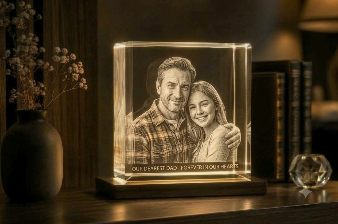 Father-Daughter Photo Crystal: Special Bond Keepsake