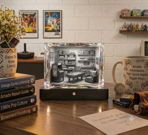 Crystal Photo Display Ideas for a Home Library