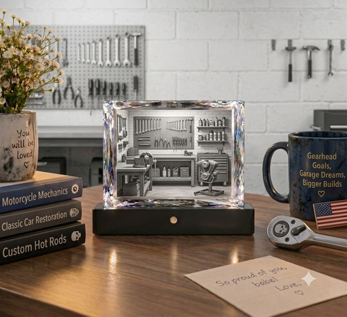 Crystal Photo Display Ideas for a Garage or Workshop