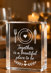 Crystal Photo Display Ideas for a Dining Room Centerpiece