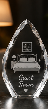 Crystal Photo Display Ideas for a Guest Room(