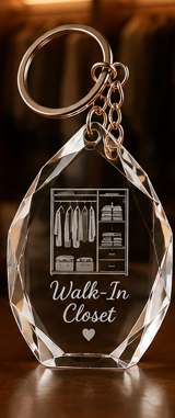 Crystal Photo Display Ideas for a Walk-In Closet