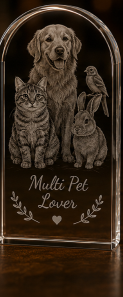 Multi-Pet Photo Crystal: Fitting the Whole Menagerie In One Block
