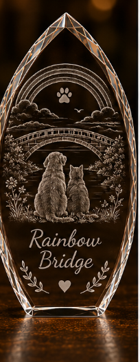 Rainbow Bridge Crystal Keepsake Ideas for a Grieving Pet Owner