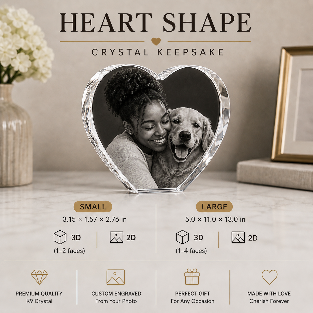 3D Crystal Heart