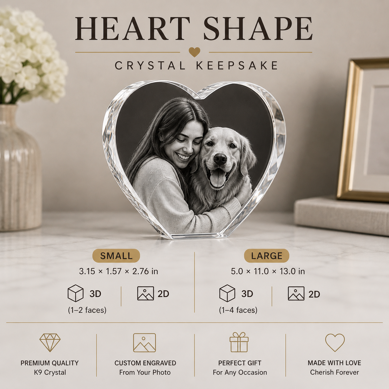 3D Crystal Heart