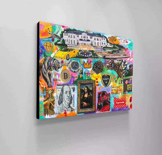 Billionaire Abstract Art 2025 Modern Pop Art Canvas Print