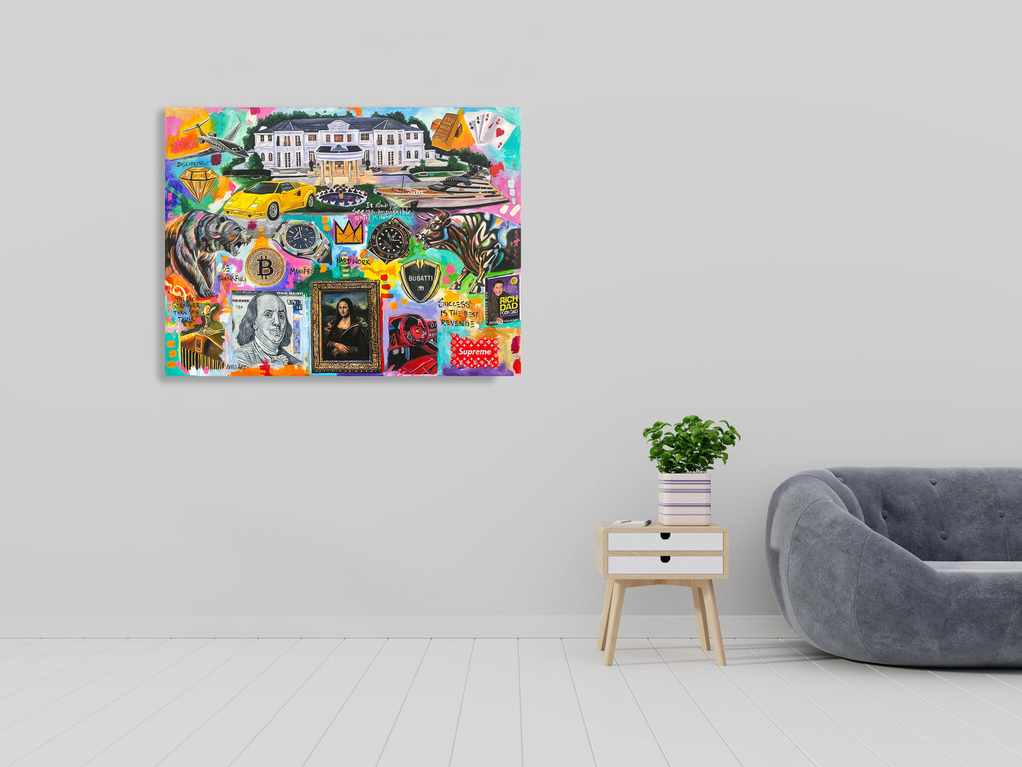 Billionaire Abstract Art 2025 Modern Pop Art Canvas Print