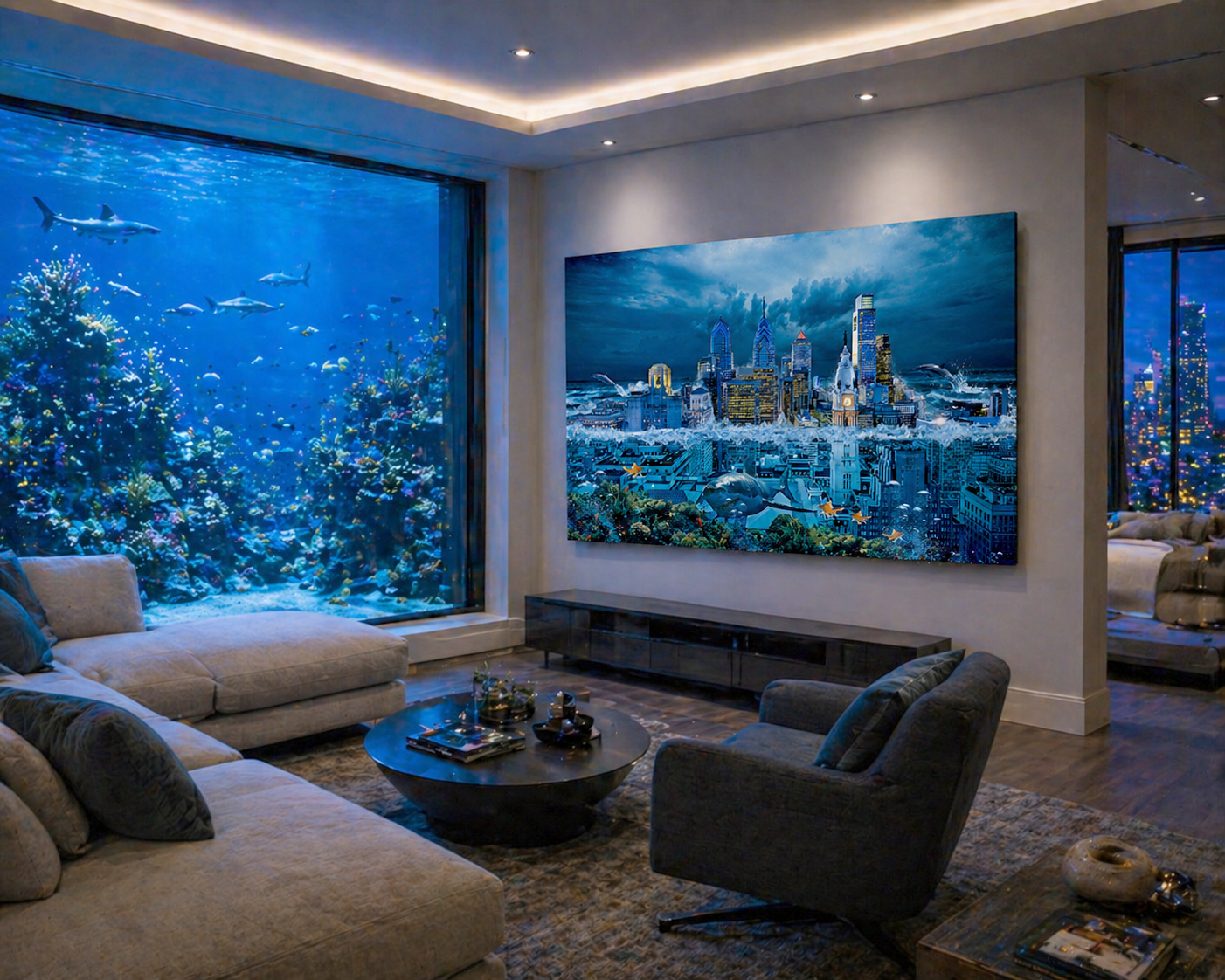 Philadelphia Underwater Canvas Print