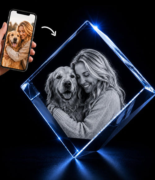 Personalized 3D Crystal Diamond – Custom Photo Engraved Keepsake