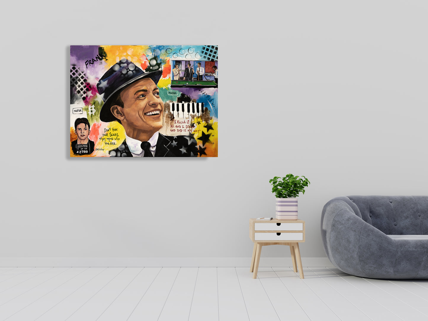 Frank Sinatra Abstract Art 2022 Modern Canvas Print