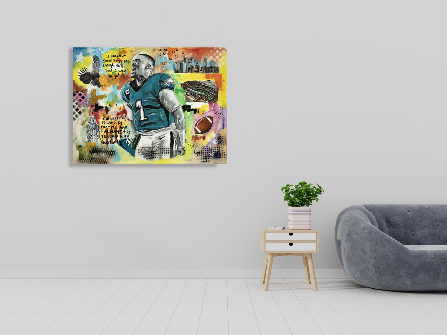 Jalen Hurts Eagles Football Athlete 2025 Canvas Print