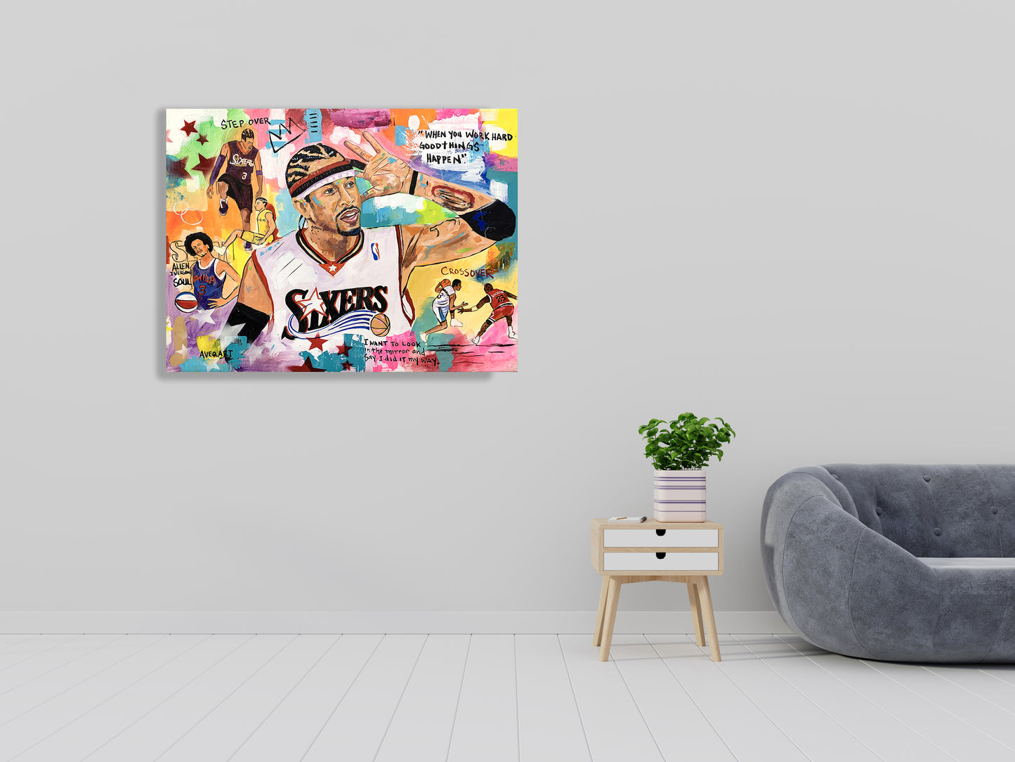 Allen Iverson Philadelphia Basketball Modern Pop Art Canvas