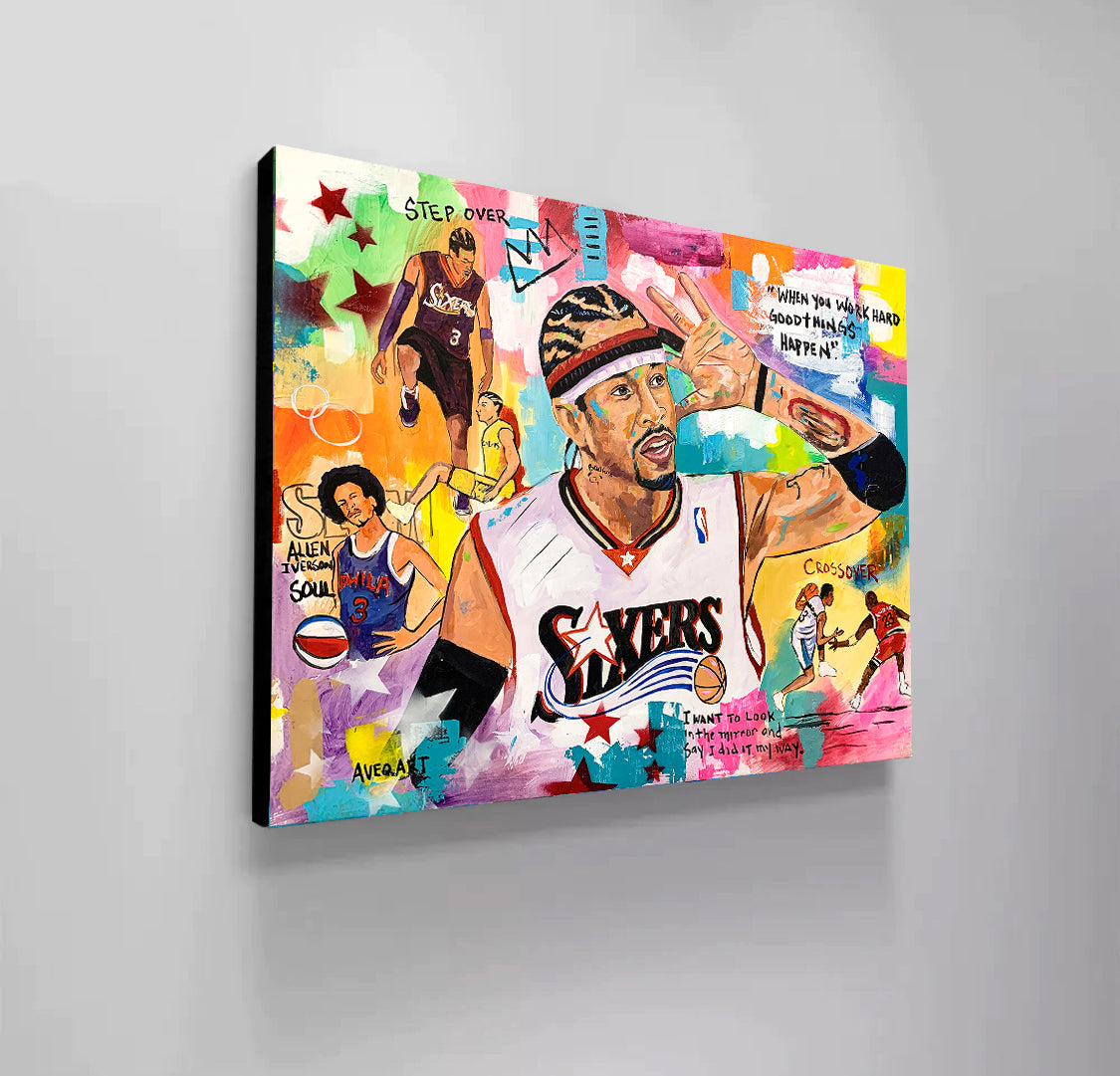 Allen Iverson Philadelphia Basketball Modern Pop Art Canvas