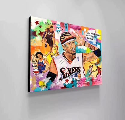 Allen Iverson Philadelphia Basketball Modern Pop Art Canvas