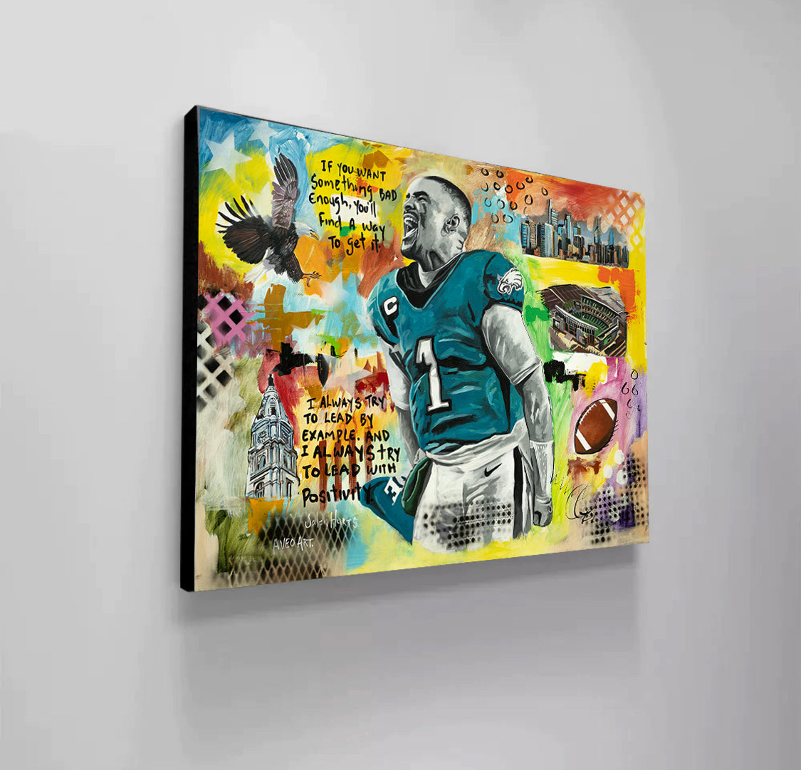 Jalen Hurts Eagles Football Athlete 2025 Canvas Print