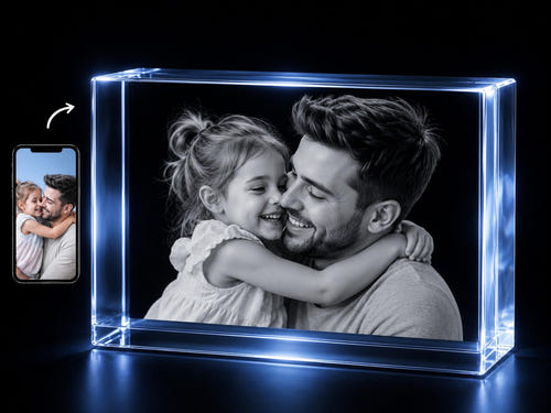Personalized 3D Crystal Rectangle Photo – Landscape Laser Engraved Gift