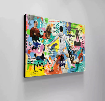 Cristiano Ronaldo Soccer Player 2025 Pop Art Canvas Print