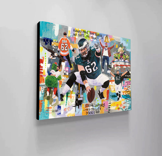 Jason Kelce Eagles Football Team 2025 Modern Pop Art Canvas