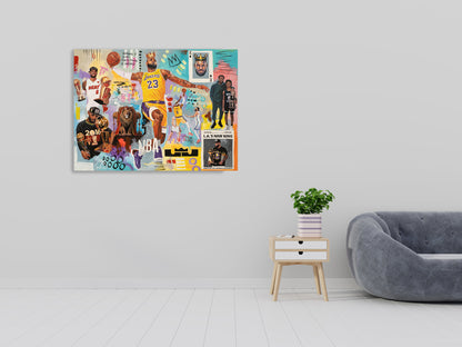 LeBron James Lakers Basketball 2025 Modern Pop Art Canvas