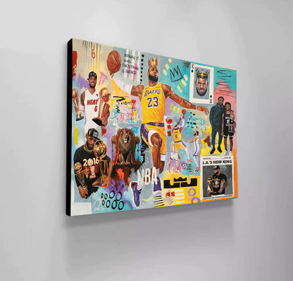 LeBron James Lakers Basketball 2025 Modern Pop Art Canvas