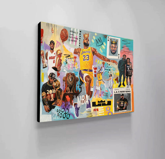 LeBron James Lakers Basketball 2025 Modern Pop Art Canvas