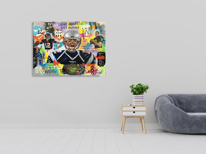 Tom Brady Football 2025 Modern Pop Art Canvas