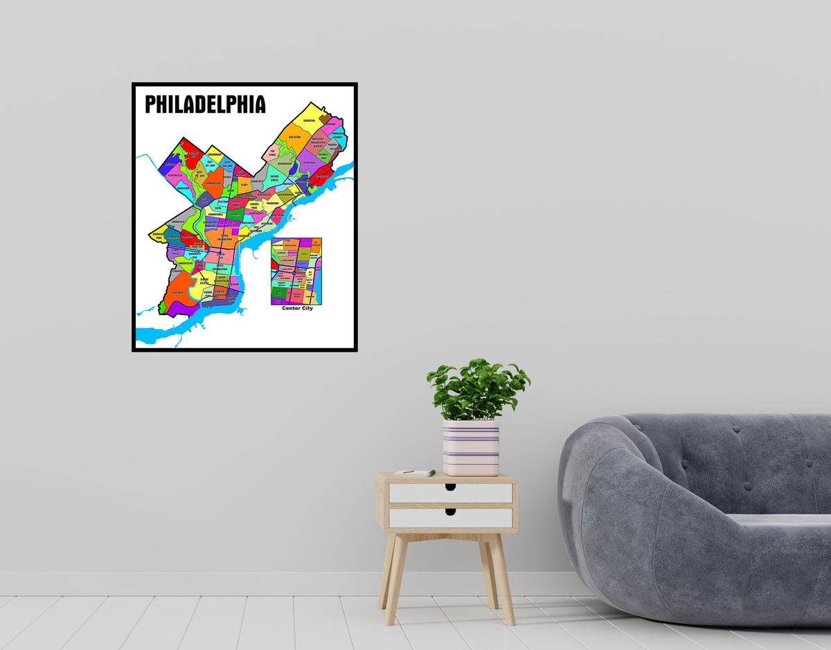 Map of Philadelphia In Color