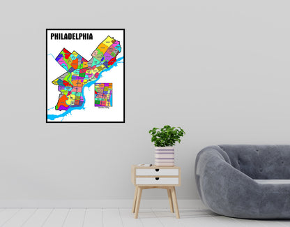 Map of Philadelphia In Color