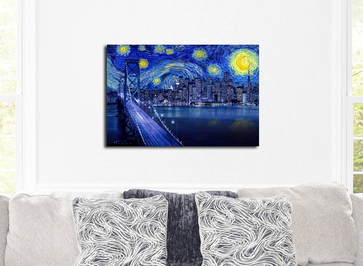 Oakland Bay Bridge, San Francisco, Starry Night
